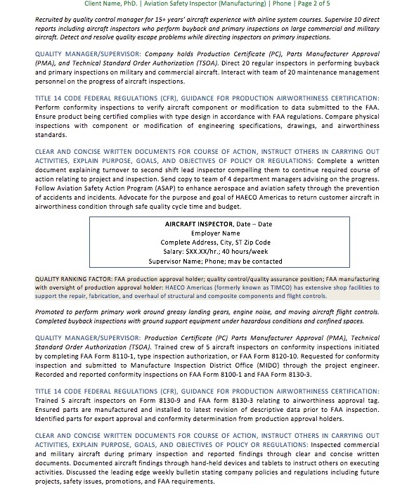 Approved Aircraft Inspection Program Sample